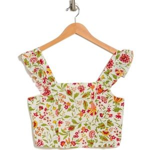 NWT Acacia Floral Print Cotton Crop Top MAISIE